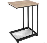 Table basse - TECTAKE - Table d'appoint ETON au style industriel bois MDF en forme de C, 48 x 35 x 66 cm - Bois clair/Chêne sonoma