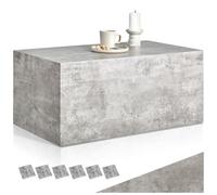 Table basse - TECTAKE - Table d'appoint LASLEY avec pieds en bois MDF sans montage, 90 x 50 x 40 cm - Aspect béton