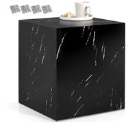 Table basse - TECTAKE - Table d'appoint LASLEY en bois MDF sans montage, 45 x 45 x 50 cm - Aspect marbre noir