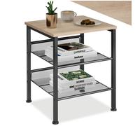 Table basse - TECTAKE - Table d'appoint LINCOLN style industriel, bois MDF et acier, 40,5 x 40 x 50,5 cm - Bois clair/Chêne sonoma