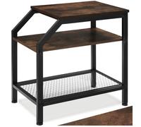 Table basse - TECTAKE - Table d'appoint PLYMOUTH au style industriel, en bois MDF et acier, 36,5 x 58,5 x 59,5 cm - Bois foncé
