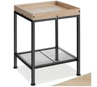 Table basse - TECTAKE - Table d'appoint ROCHESTER style industriel, bois MDF et acier, 41,5 x 41 x 56 cm - Bois clair/Chêne sonoma