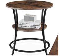 Table basse - TECTAKE - Table d'appoint ronde SAINT LOUIS au style industriel, en bois et acier, Ø 55 x 56 cm - Bois foncé