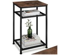 Table basse - TECTAKE - Table d'appoint YORK au style industriel avec 2 étages, en bois MDF, 45,5 x 36 x 75,5 cm - Bois foncé