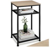 Table basse - TECTAKE - Table d'appoint YORK style industriel, 2 étages, en bois MDF, 45,5 x 36 x 75,5 cm - Bois clair/Chêne sonoma
