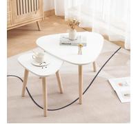 Table basse triangulaire minimaliste scandinave 2 en 1-Lot de 2 - Peut accueillir des plantes, des vases-55*55*4540*40*40cm-XJING