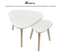 Table basse triangulaire ovale - QUIIENCLEE - Blanc - Bois - 55*55*45cm - 40*40*40cm