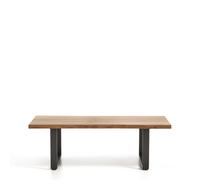 Table basse Uxue en bois d'acacia massif et pieds en acier noir 130 x 64 cm