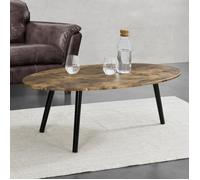 Table Basse de Style Élégant pour Salon Table avec Pieds Solides en Bois MDF revêtu PVC 110 x 60 x 40 cm Effet Bois Foncé Noir