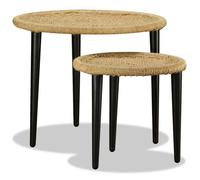 vidaXL Table basse 2 pièces jute naturel, acier robuste, beige
