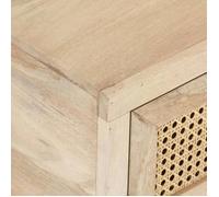 Table basse - VIDAXL - 90x50x37 cm - Bois de manguier massif - Canne naturelle - Rectangulaire