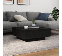 Table basse vidaXL avec lumières LED Chêne noir 80x80x31 cm
