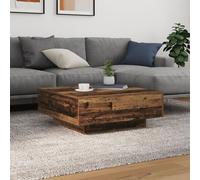 Table Basse Vidaxl Avec Lumières Led En Bois Ancien 80x80x31 Cm