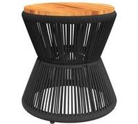 vidaXL Table basse avec structure métallique noire Ø 45x44 cm en acacia