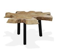 vidaXL Table basse en teck authentique rectangulaire vintage marron 80 x 70 x 38 cm