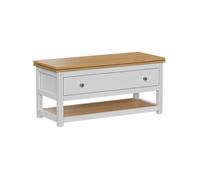 Table basse Vikla, 100x40cm avec plateau de table rabattable, Blanc/Chêne, Vicco 56369