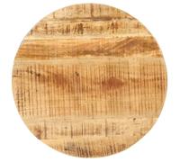 Table basse - VINGVO - Ø68 cm - Bois de manguier brut - Finition naturelle - Fer noir