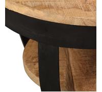 Table basse - VINGVO - Bois massif de manguier - Marron - Industriel - Loft - Rond