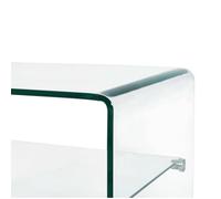 Table basse - VINGVO - Clair 50 x 45 x 33 cm - Verre trempé - Avec une étagère
