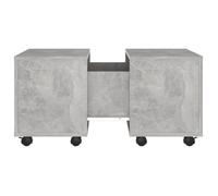 Table basse - VINGVO - YIN(806862) - Gris béton - 60x60x38 cm - Extensible avec roues