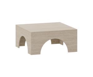 Table basse Vivatka 80 x 80 x 37 cm effet travertin