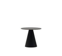 Table basse Wilshire en verre trempé et métal avec finition laquée noire, Ø 50 cm