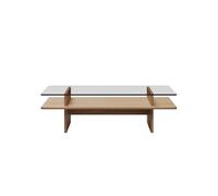 Table Basse Woud Parallel 120x60 Chêne Pigmenté Blanc