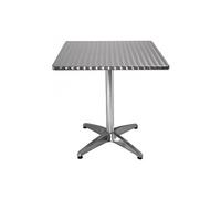 Bolero Table bistro carrée en acier inoxydable avec 1 pied en aluminium 700x700x720 mm