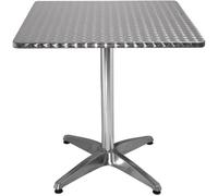 Bolero Table bistro carrée en acier inoxydable avec 1 pied en aluminium 700x700x720 mm