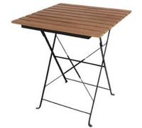 Table de patio carrée pliante Bolero avec lattes en bois artificiel 695x695x595mm