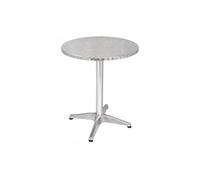 Bolero Table ronde Bolero avec bord recourbé et pied très résistant, gris, plateau en acier inoxydable et base en aluminium, taille : 720 (H) x 600 mm (Dia) mm, U425