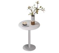 Table Bistro Ronde Blanche, Table de Salle à Manger Moderne, Table de Bar Ronde de Style Bistro, Table Basse pour Cocktails, Table d'appoint pour Salon, Table de comptoir