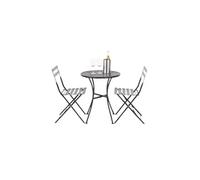 Table Bistro Ronde Noire en Acier Ajouré 600 mm - Bolero