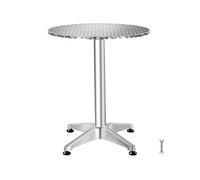 Table de bistrot - TECTAKE - frédéric, résistante aux intempéries, aluminium, plateau mdf, 67 x 67 x 70/110 cm - argent