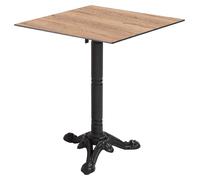 Table bistrot de jardin carrée inclinable 60 cm 4 places chêne - Oviala Opera
