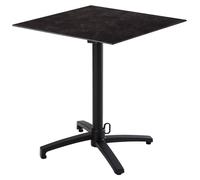 Table bistrot de jardin carrée inclinable 60cm 4 places ardoise - Oviala Opera