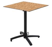 Table bistrot de jardin carrée inclinable 60cm 4 places chevron - Oviala Opera