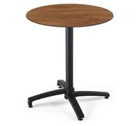 Table bistrot de jardin ronde inclinable 70 cm 4 places chêne foncé - Oviala Opera