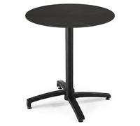 Table bistrot de jardin ronde inclinable 70 cm 4 places noir - Oviala Opera