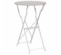 vidaXL Table de bistrot beige Ø 50 x 71 cm Acier thermolaqué