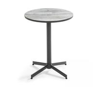 Table bistrot ronde en acier et céramique effet bois gris - Oviala Tivoli