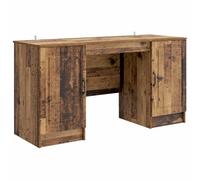 Table Bois Composite 142,5 x 50 x 75 cm avec Rangements pour Salon | Design modulable, ambiance chaleureuse, tiroirs pratiques, bois robuste, style polyvalent