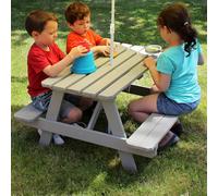 Table Bois Enfant Avec Insert Parasol Picnic Gris TU