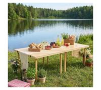 Table Bois Pliante Table Boho Rectangulaire Pliable Facile À Transporter | Table de Salle À Manger Extérieure Festivals, Fêtes, Réunions Entre Amis(90x30x15.75in/228x76x40cm)