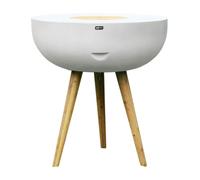 Table brandon pierre calcaire 2-en-1 blanc