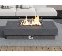Table braséro rectangulaire au gaz en MGO gris ? Foyer rectangulaire - SEROZA