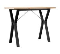 Table Brun - Table à manger tendance et pratique - 4 a 6 personnes - cadre en Y 100x50x75 5 cm bois pin massif acier（64591）