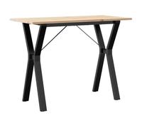 Table Brun - Table à manger tendance et pratique - 4 a 6 personnes - cadre en Y 100x50x75 cm bois de pin massif acier（55616）