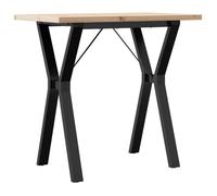 Table Brun - Table à manger tendance et pratique - 4 a 6 personnes - cadre en Y 80x50x75 5cm bois de pin massif acier（35748）