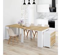 TABLE BUFFET EXT 14P BOIS/BL